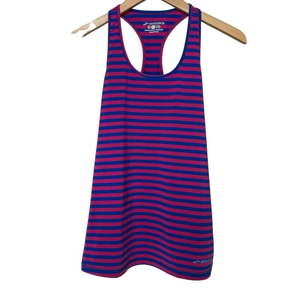 Brooks Women's XS Striped Racerback Tank Top Multicolor Sleeveless Running Gym